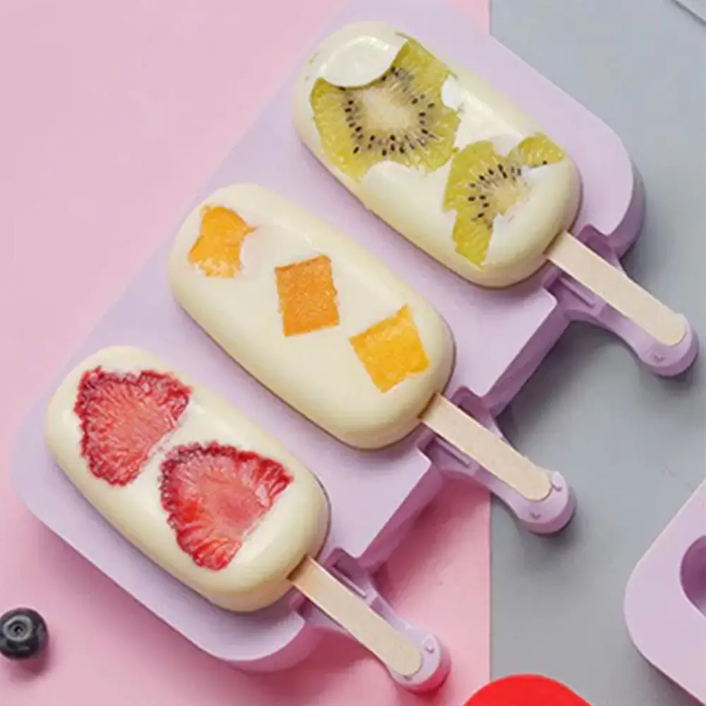 Ice Cream Mold With Lid Silicone Popsicle Molds Ice Pop Maker Mould ...