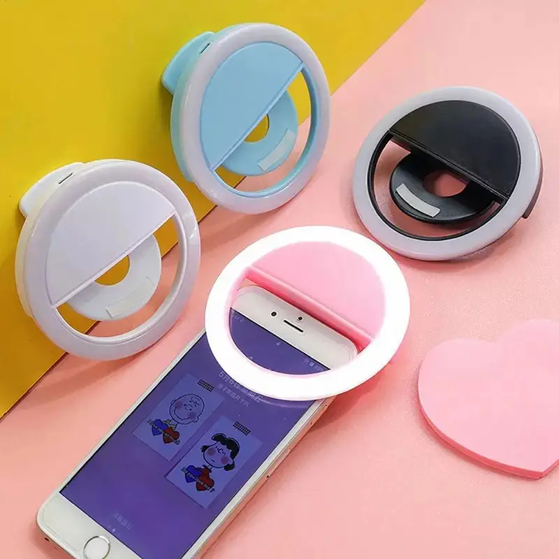 Rechargeable Selfie Ring Light Clip-on Fill Light Universal Mobile Phone LED Lamp