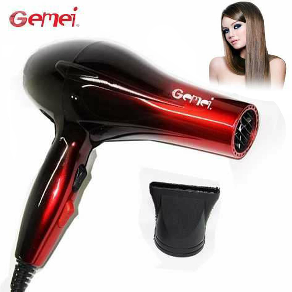 Gemei 1800W Professional Hair Dryer GM-1719 2Speed Hot & Cold Air Hair ...