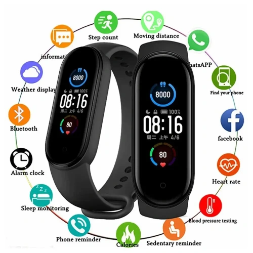 M5 Smart Bracelet Band Waterproof Sport Smart Watch for Men Woman Kids