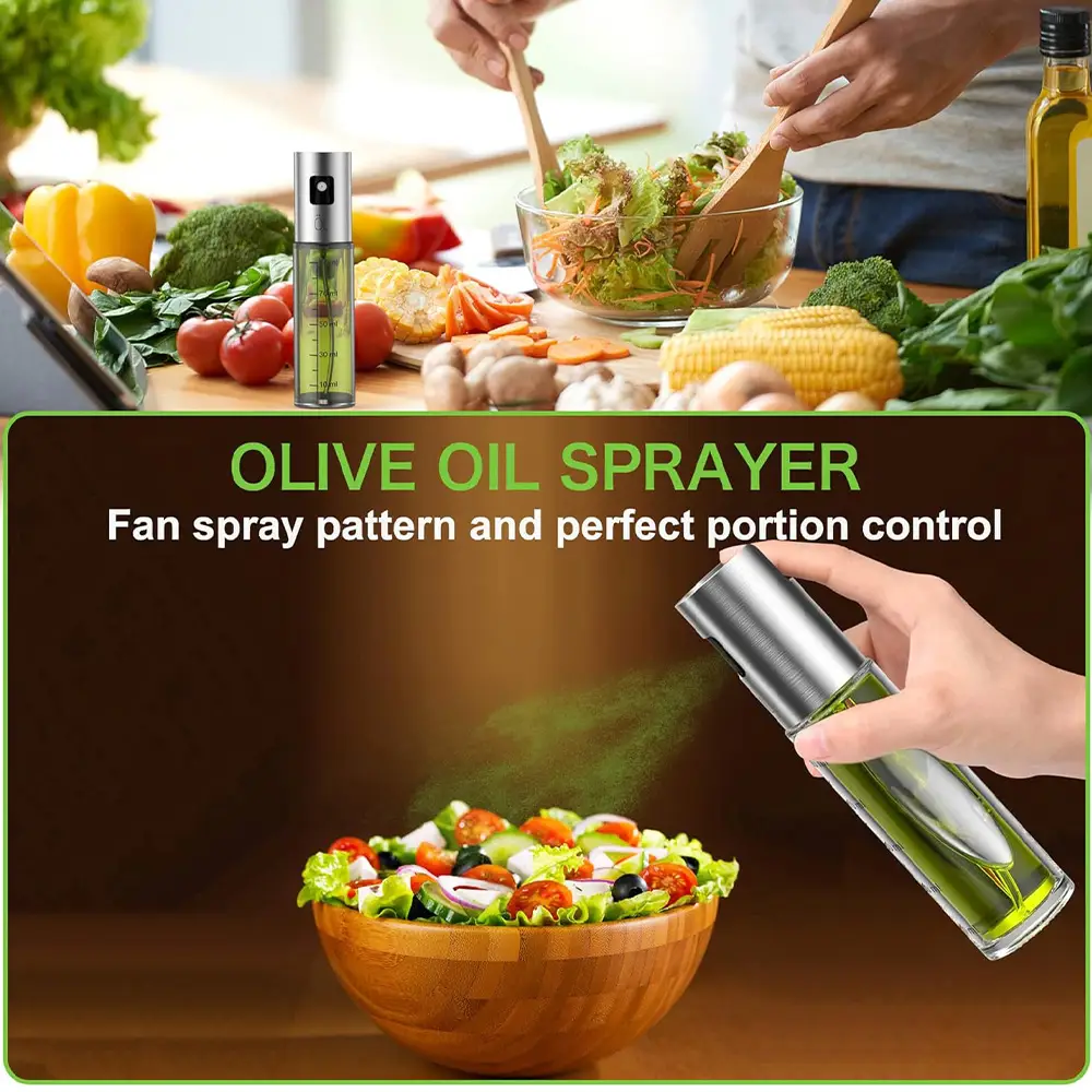 Portable 100ml Stainless Steel Leak Proof Cup Olive Oil Sprayer Bottle Dispenser Oil Pot Pump (3)