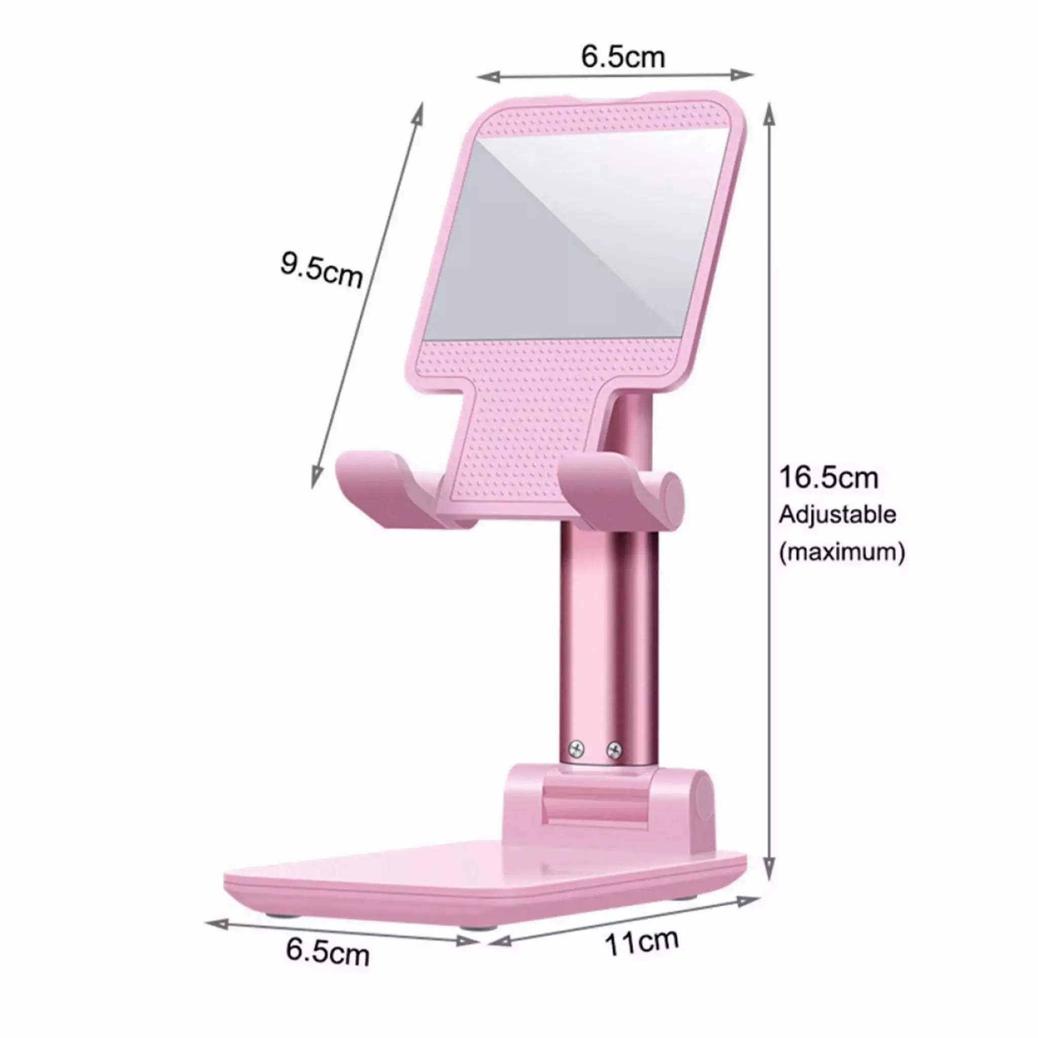 Foldable Desktop Phone Stand Holder with Mirror Adjustable Cell Phone Holder Phone Mount (4)