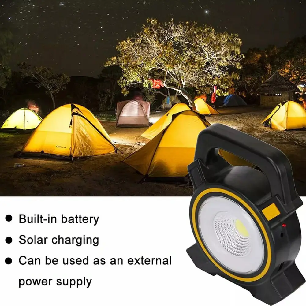 Solar & Rechargeable COB LED USB Rechargeable Work Light Emergency Lamp Torch (1)