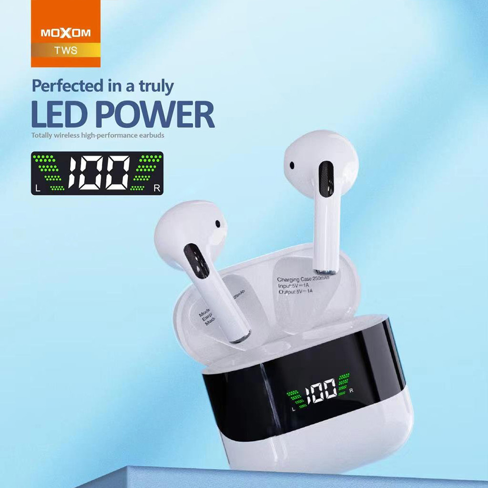 Moxom Tw18 Wireless Tws Earbuds Headset Power Man Pro Led Power Display Case