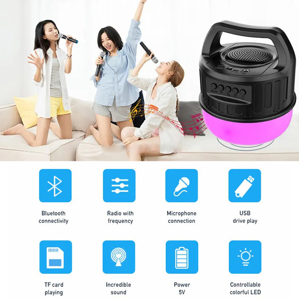 ZQS1450 Rechargeable Portable Lamp with Super Bass Bluetooth Speaker Rechargeable Light SD Card, USB, Mic, TWS Support (10)