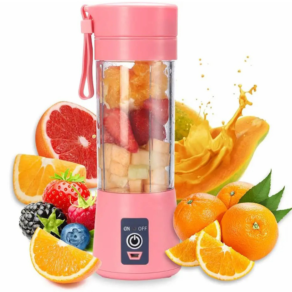 4 Blades USB Rechargeable Smoothie Mini Hand Portable Juice Blender Fruit Juicer Bottle