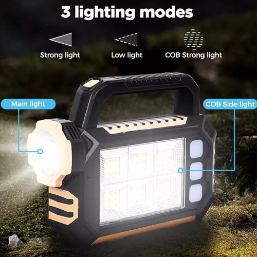 3Modes Solar and Rechargeable 7 LED Torch with 54 LED COB Light & 3 Lights Flasher with Power Bank Phone Charger (21)