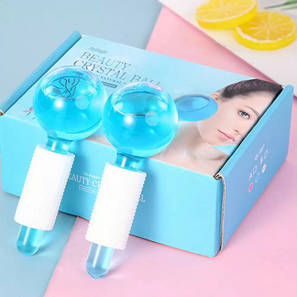 2pcs Face Neck Eye Massager Crystal Face Ice Roller Ball Massagers Glass Ball Ice Globes Skin Care Roller (12)