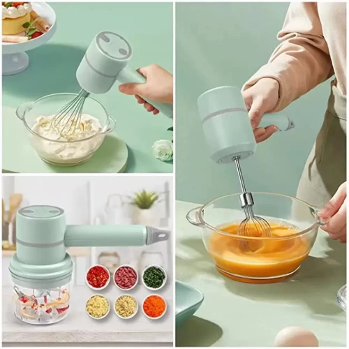 3 Speeds 3 in 1 Wireless Portable Multi-Function Cooking Machine Electric Food Mixer Hand Blender Egg Beater Baking Hand Mixer