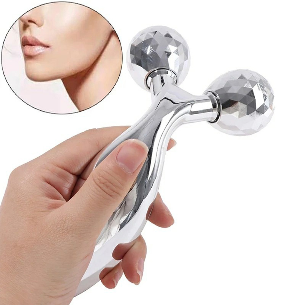 Professional 3D Face Body Massager 360 Rotating Roller Massager 2 Wheels Facial Slimming Tightening Skin Handheld 3D Roller (7)