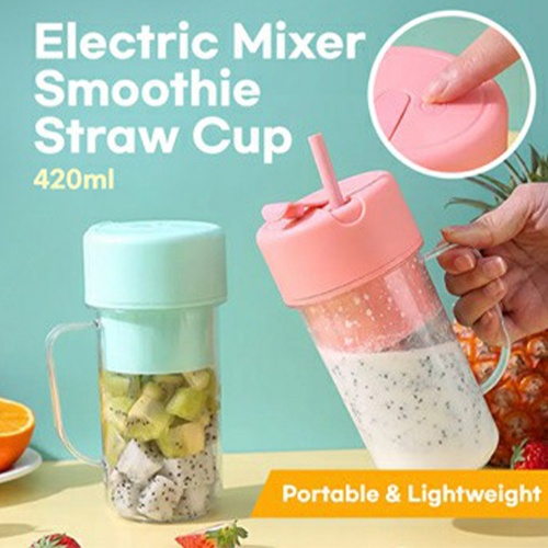 Rechargeable 6 Blade Portable Fruit Juicer with Straw Juice Blender with Juicer Cup