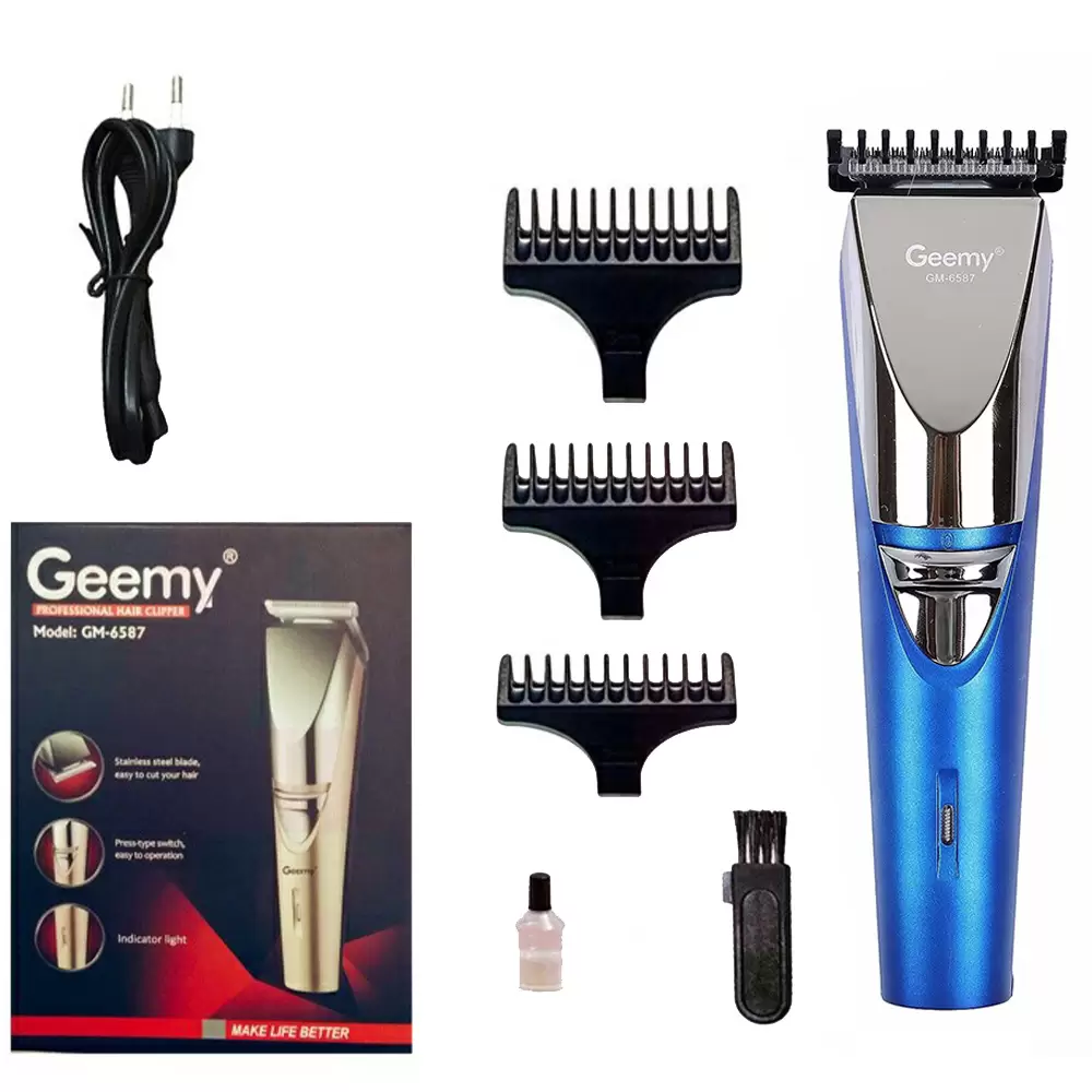 Professional Rechargeable Geemy GM-6587 Hair Trimmer with Stainless Steel Blade