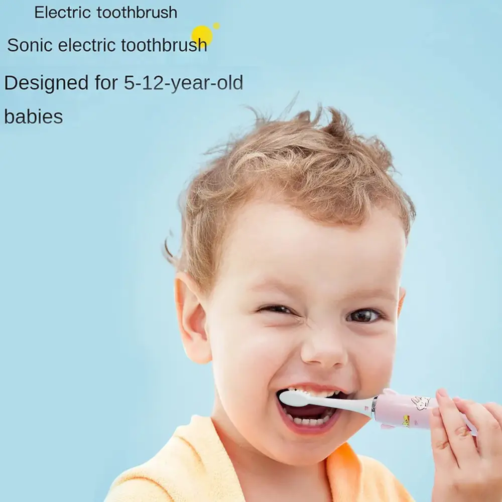 5 Modes Rechargeable Kids Toothbrush Cartoon Pattern Kids With Replace The Toothbrush Head Ultrasonic Electric Toothbrush (15)