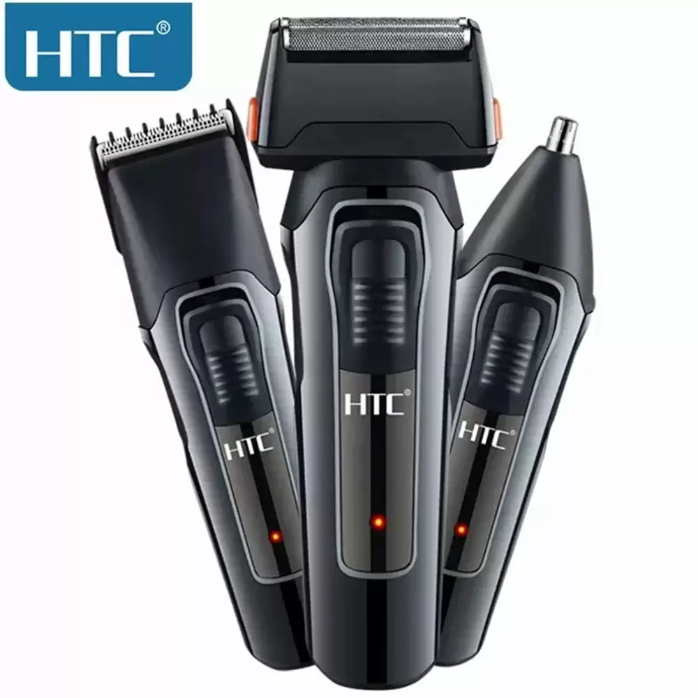 Rechargeable HTC AT-1088 3 in 1 Multifunctional Shaver Trimmer Nose Trimmer Set