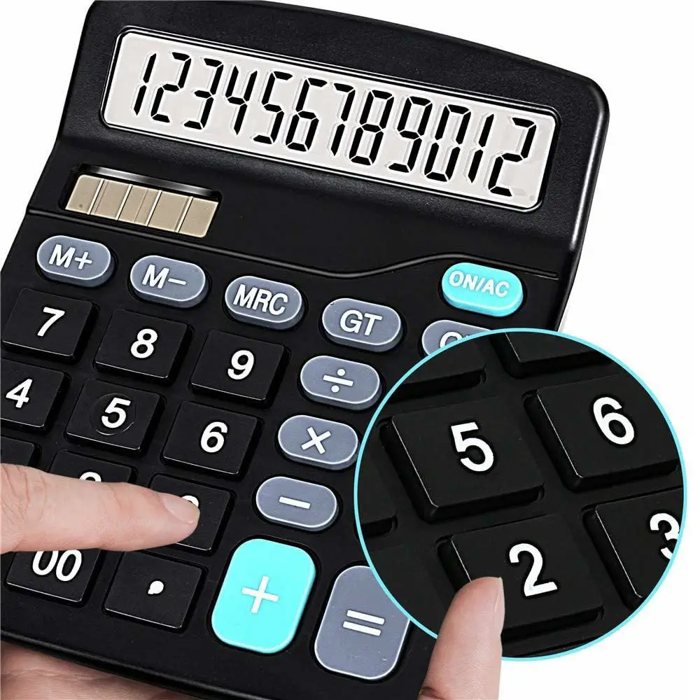 Solar and Battery Dual Power Standard Function Electronic Calculator with Large LCD Display Office Calculator (8)