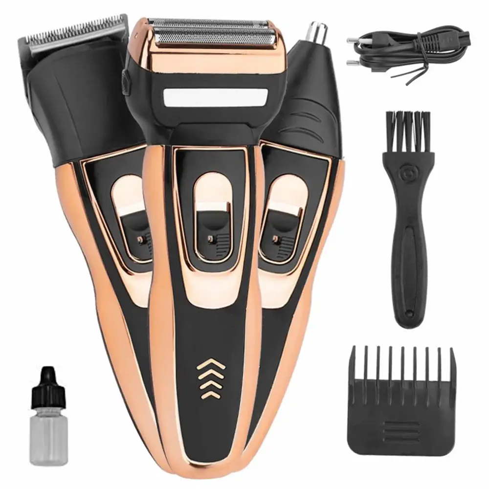 Geemy GM-595 Rechargeable 3 in 1 Trimmer Multifunctional Shaver Trimmer Nose Trimmer Set