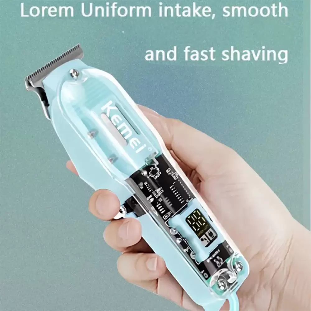 Rechargeable Professional Hair Cutting Machine Hair Clippers Cordless Trimmer Transparent Trimmer with Display (4)