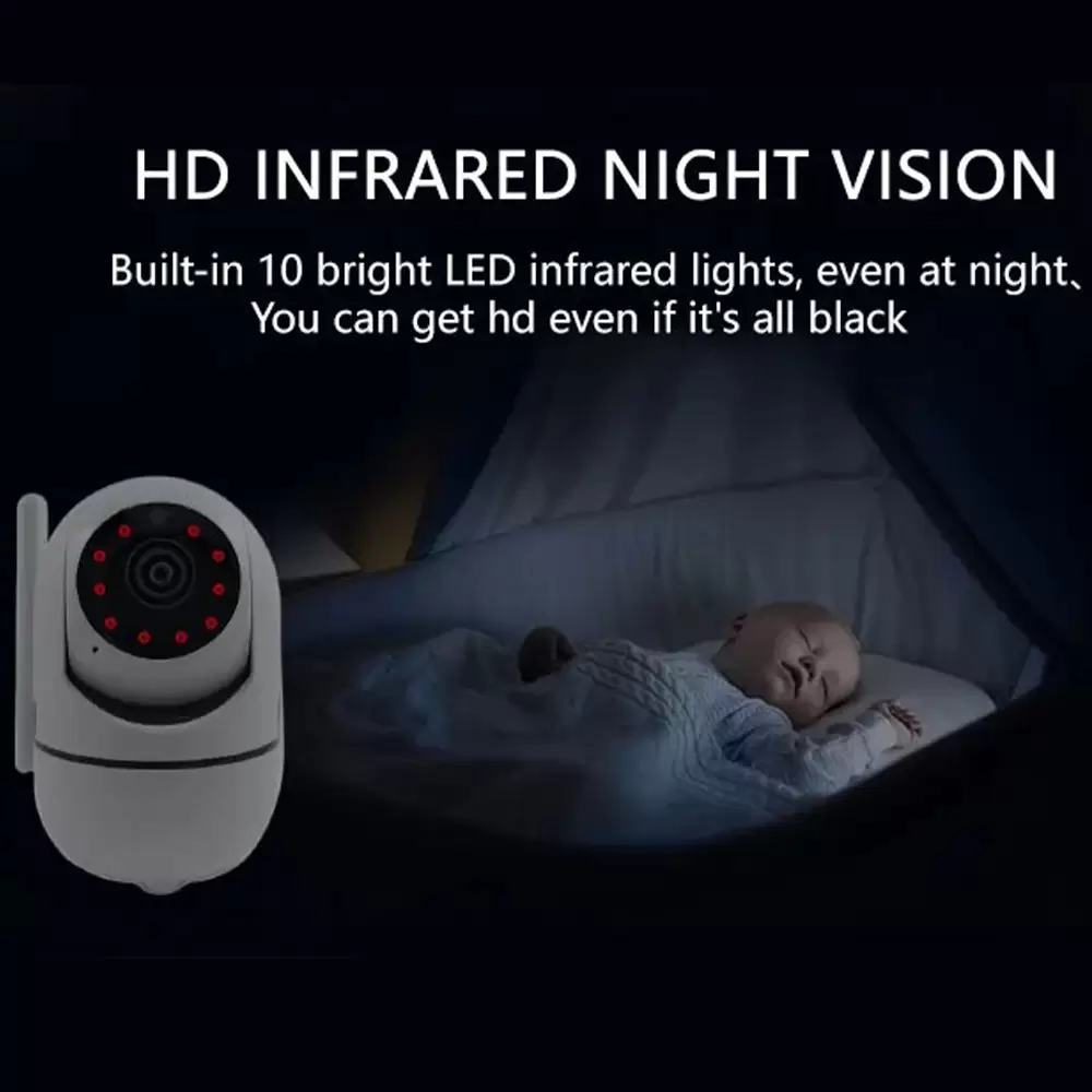 Wireless Wifi IP Camera Mini CCTV Camera SD Card Supported Night Vision Motion Tracker & Two-Way Audio (2)