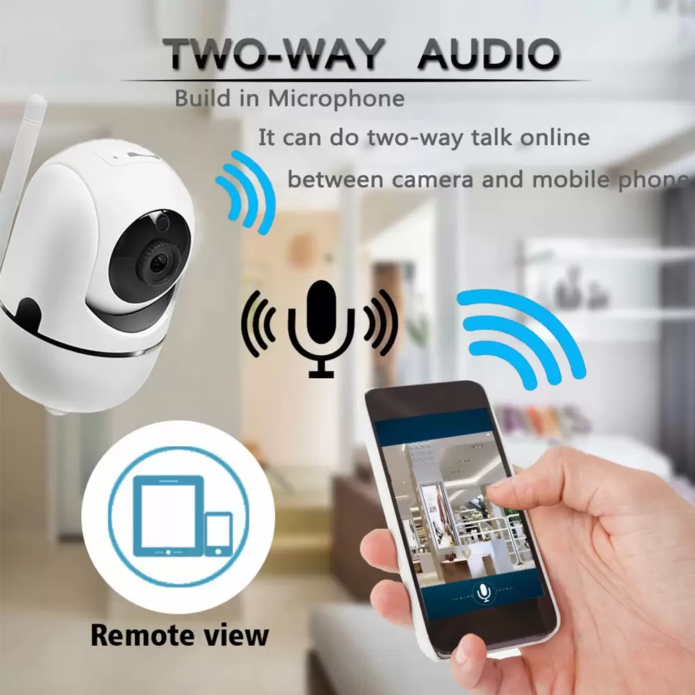 Wireless Wifi IP Camera Mini CCTV Camera SD Card Supported Night Vision Motion Tracker & Two-Way Audio (9)