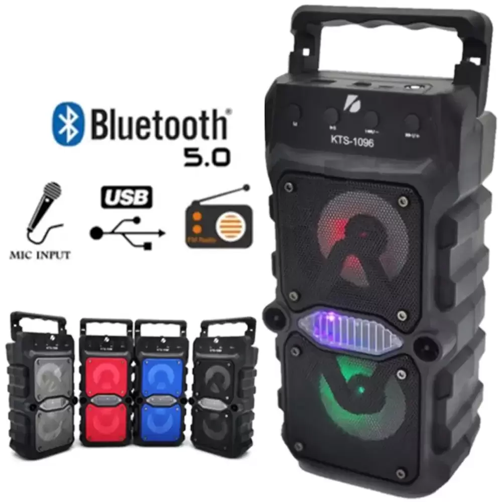 KTS GTS-1571 Portable Bluetooth Karaoke Wireless Speaker with Microphone FM Radio, TF Memory Card USB Pen Drive Supported